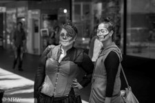 Queen Street Auckland city, black and white photo by Mike Wheelton
